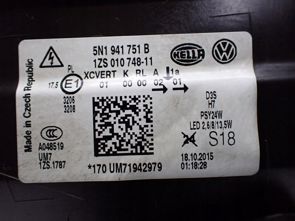 Frontscheinwerfer VW Tiguan 5N1941751B Xenon Links Scheinwerfer Headlight