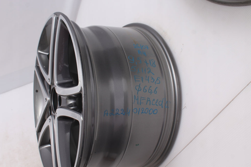 1x Alufelge 18 Zoll 9.5" 5x112 43,5ET Glanz A222401200 Mercedes-Benz Rim Wheel