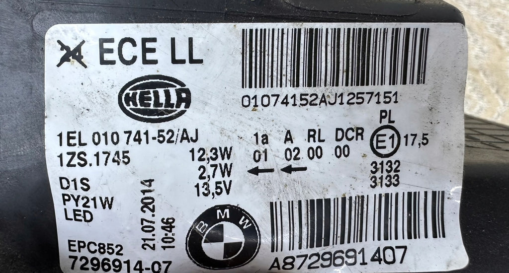 Frontscheinwerfer BMW 1 F20 7296914 Xenon Rechts Scheinwerfer Headlight SCH6121585008bj