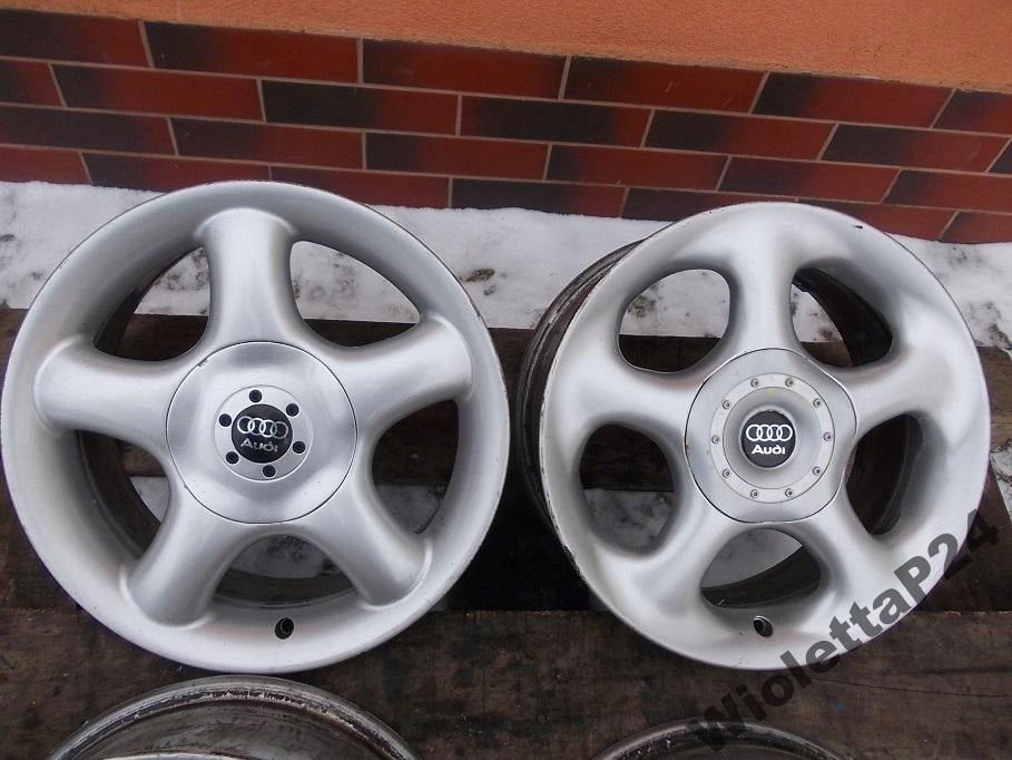 4x Alufelge 15 Zoll 7.0" 5x112 38ET Matt Silber Audi Rim Wheel