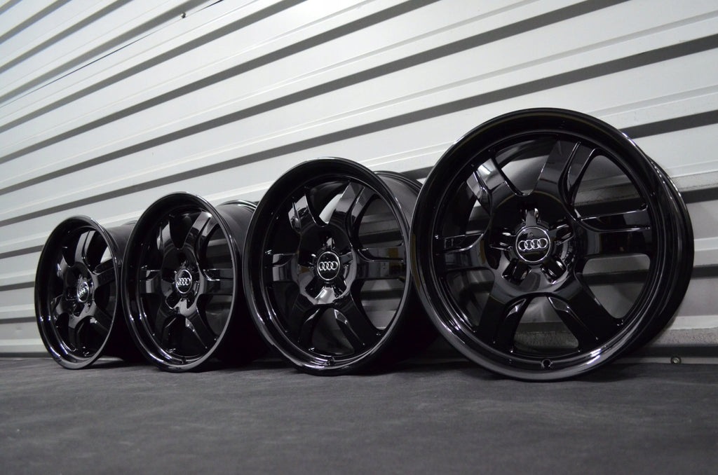 4x Alufelge 17 Zoll 7.5" 5x112 28ET Glanz Schwarz Audi A4 B6 B7 Rim Wheel FEL4110679325ve