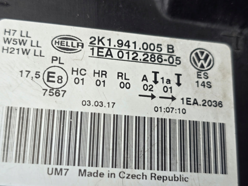 Frontscheinwerfer VW Caddy 2K1941005B Links Scheinwerfer Headlight SCH2751453547qb