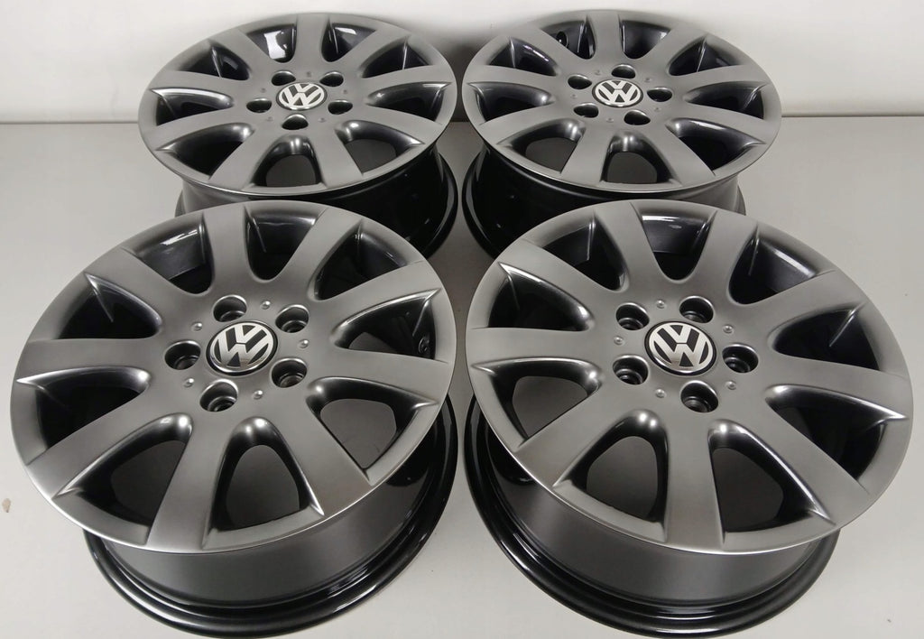 4x Alufelge 15 Zoll 6.5" 5x112 Glanz 1KO601025AO VW Rim Wheel FEL1279225312vj