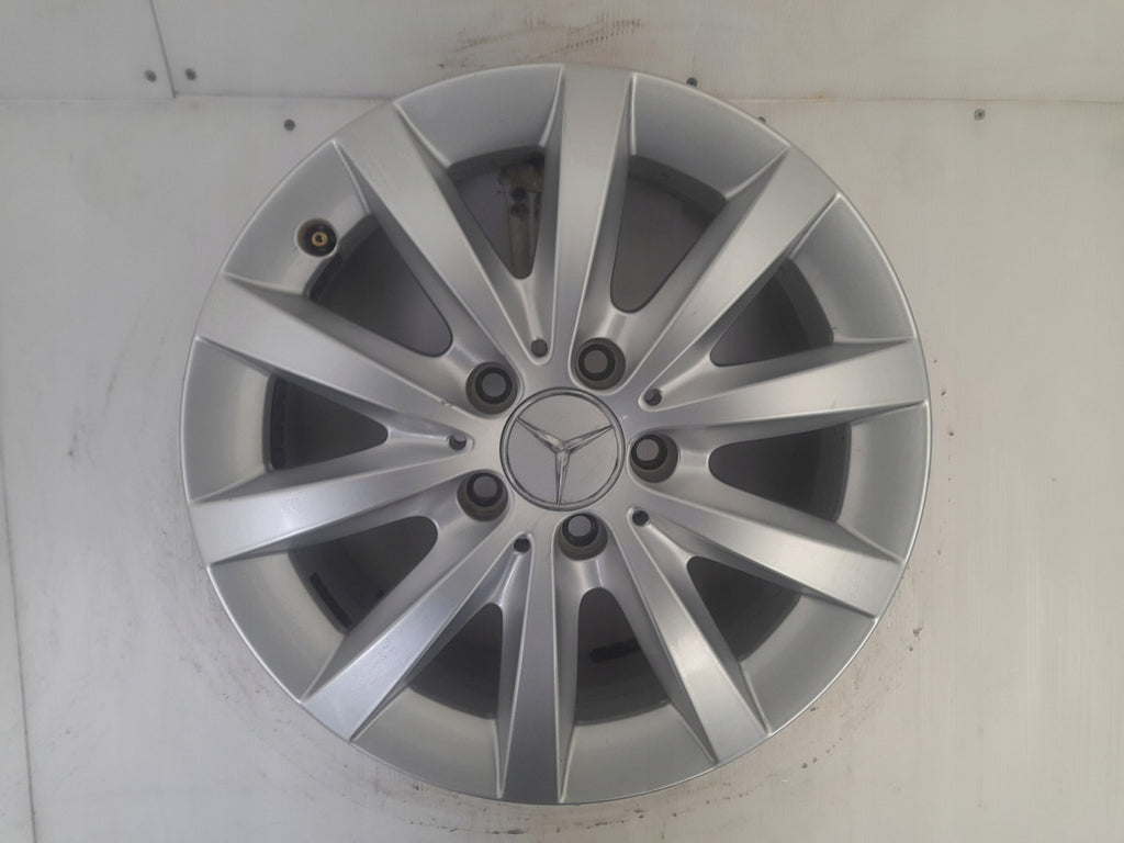 1x Alufelge 16 Zoll 6.5" 5x112 49ET Glanz Silber A2464010202 Mercedes-Benz FEL1914383000cr