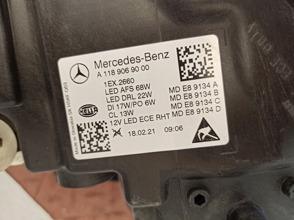 Frontscheinwerfer Mercedes-Benz Cla A1189069000 Full LED Rechts Headlight SCH7366344398df