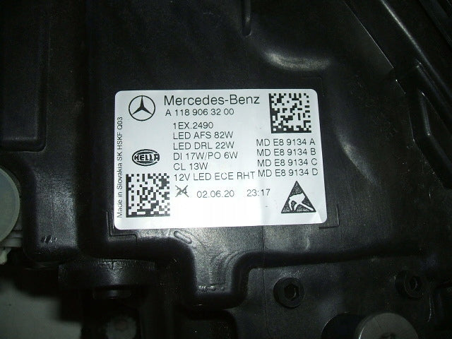 Frontscheinwerfer Mercedes-Benz Cla 118A1189063200KOD 85122000 LED Rechts SCH8680533376lf