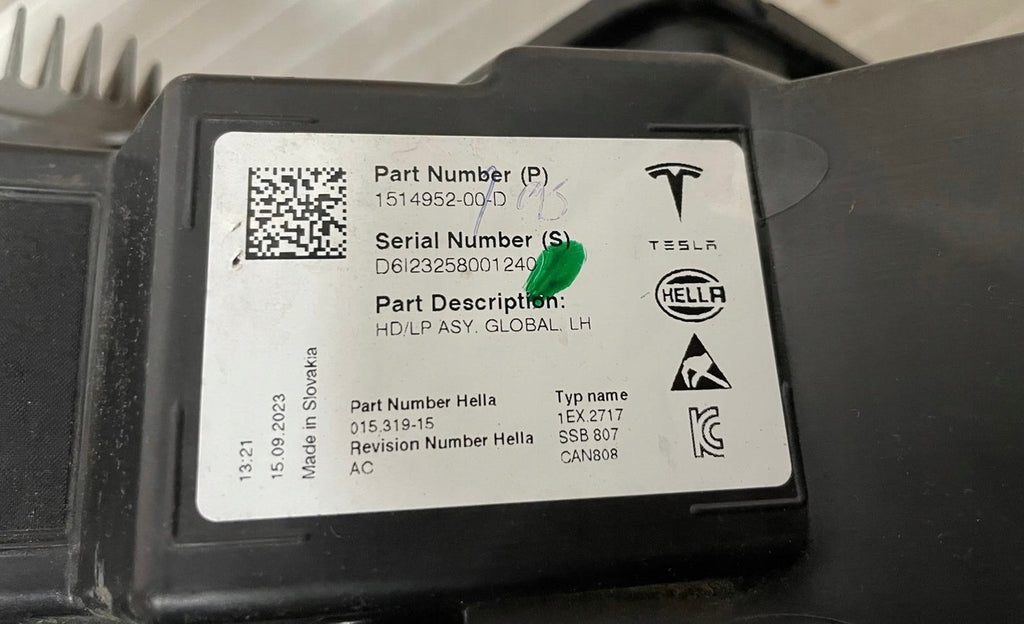 Frontscheinwerfer Tesla Model 3 1514952-00-D LED Links Scheinwerfer Headlight SCH1802385645yc