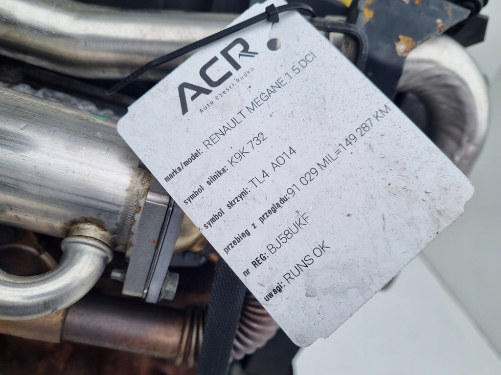 Motor Renault Scenic K9K732 1.5 DCI 106PS 78kW 149TKm 2003 Diesel Komplett