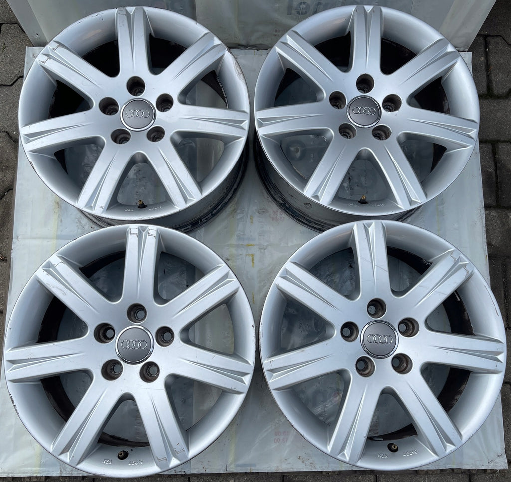 4x Alufelge 16 Zoll 7.0" 5x112 42ET Matt Silber Audi C6 Rim Wheel