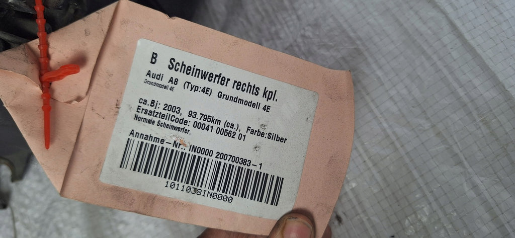Frontscheinwerfer Audi A8 200700383-1 Rechts Scheinwerfer Headlight SCH2292053275zy