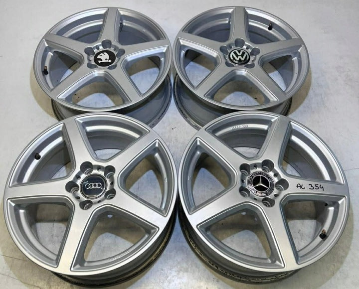 4x Alufelge 17 Zoll 7.5" 5x112 47ET Silber Rim Wheel FEL2332177484rf