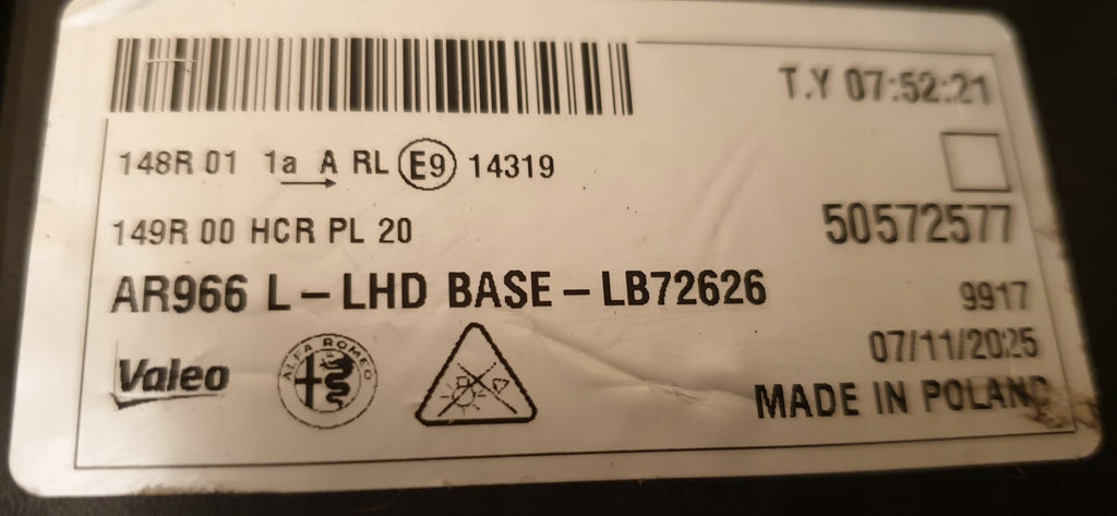 Frontscheinwerfer Alfa Romeo 50572573 50572577 LED Ein Satz Headlight SCH7776912505cy