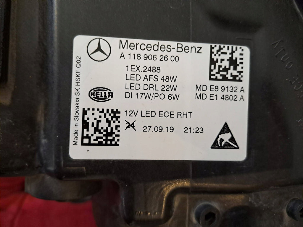 Frontscheinwerfer Mercedes-Benz Cla A1189062600 Rechts Scheinwerfer Headlight SCH7653977563fw