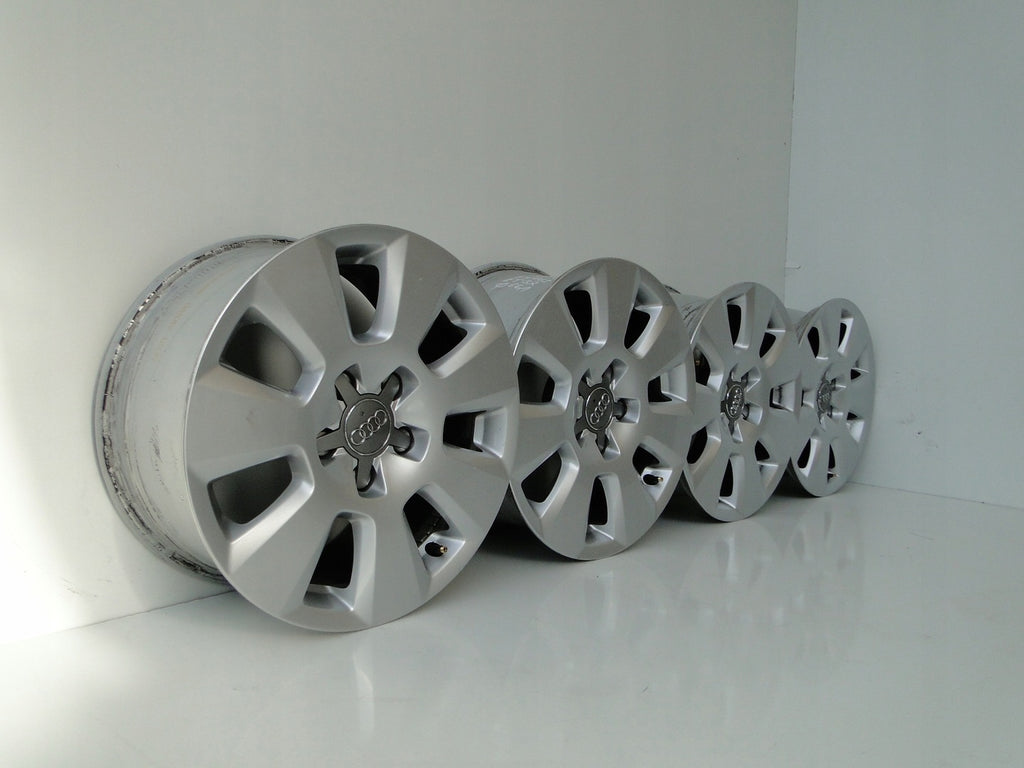 4x Alufelge 16 Zoll 7.5" 5x112 37ET Silber Audi Rim Wheel