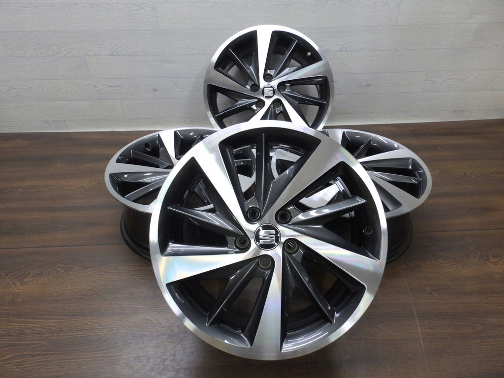 4x Alufelge 18 Zoll 7.5" 5x112 51ET Glanz Grau 5F0601025E Mg Leon Rim Wheel FEL9405551522sh