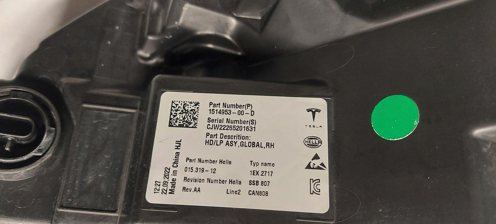 Frontscheinwerfer Tesla 3 1514953-00-D Full LED Rechts Scheinwerfer Headlight