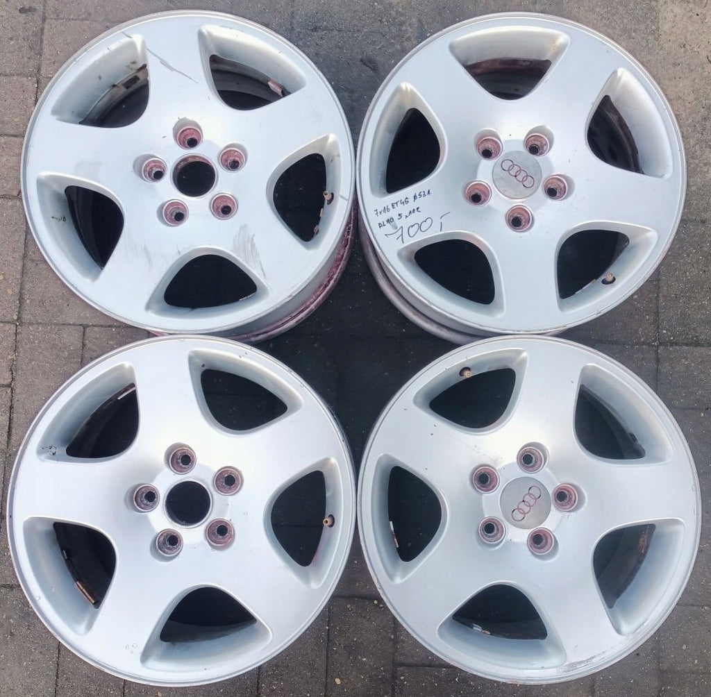 4x Alufelge 16 Zoll 7.0" 5x112 45ET Glanz Silber 8D0601025 Audi C5 Rim Wheel