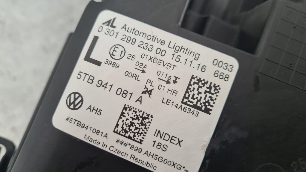 Frontscheinwerfer VW Touran 5TB941081A LED Ein Stück (Rechts oder Links)