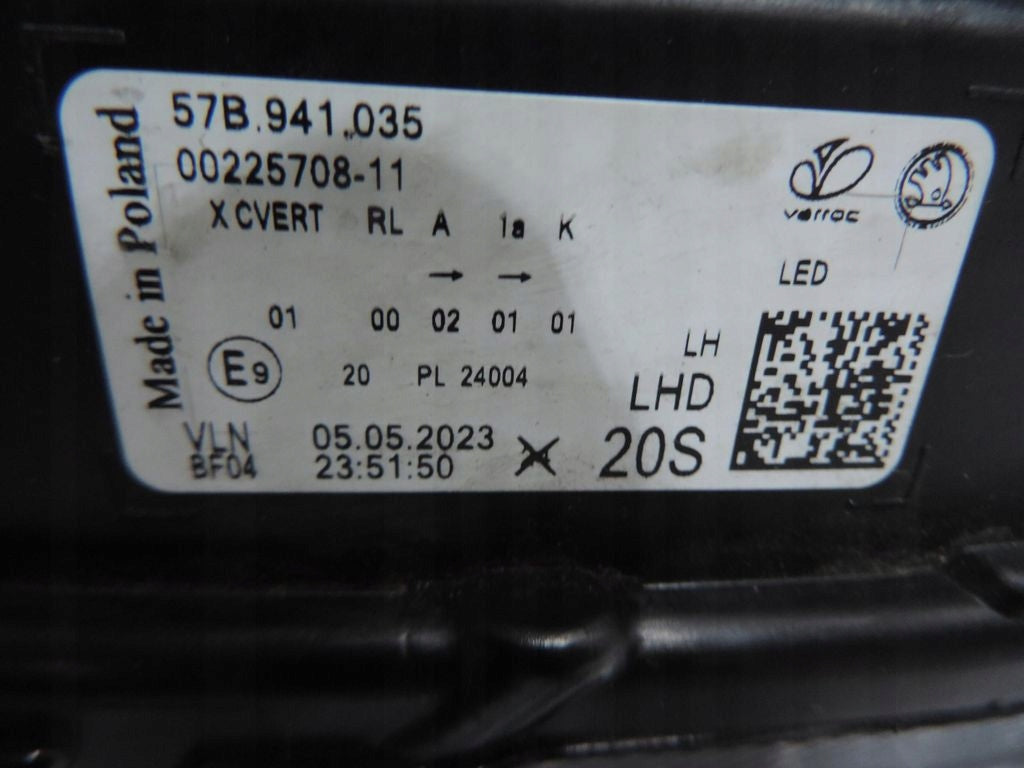 Frontscheinwerfer Skoda Karoq 57B941035 Links Scheinwerfer Headlight SCH9265640749el