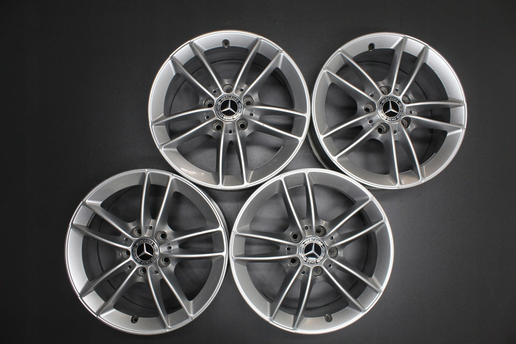 4x Alufelge 16 Zoll 6.5" 5x112 44ET Glanz Silber A1774010100 Mercedes-Benz W177