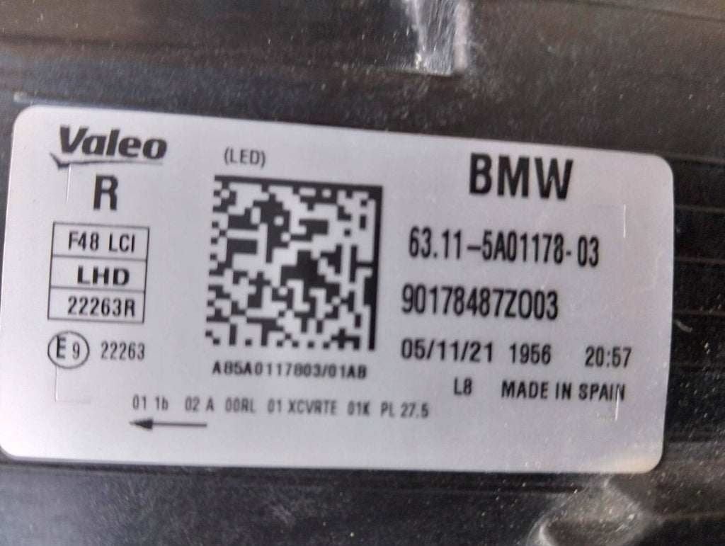 Frontscheinwerfer BMW X1 F48 A8A0117803 5A01178 90178487Z003 Full LED Rechts SCH6395461774or