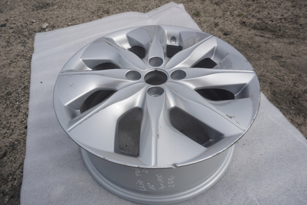 1x Alufelge 16 Zoll 6.5" 4x100 44ET Glanz Silber 403007678 Renault Twingo Clio 1 FEL8308735417gr