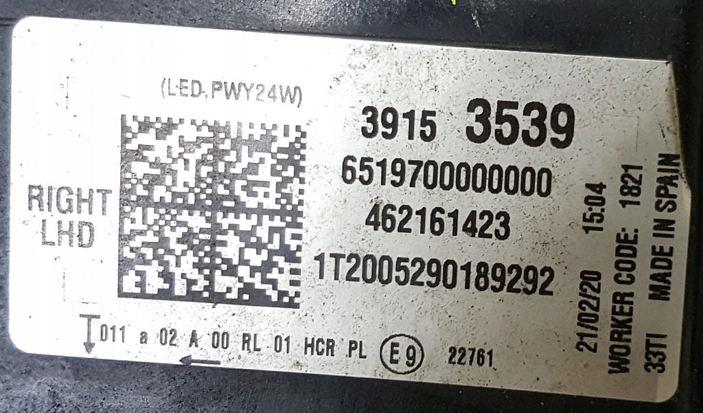 Frontscheinwerfer Opel Crossland X 39153539 Rechts Scheinwerfer Headlight SCH4535783462hh