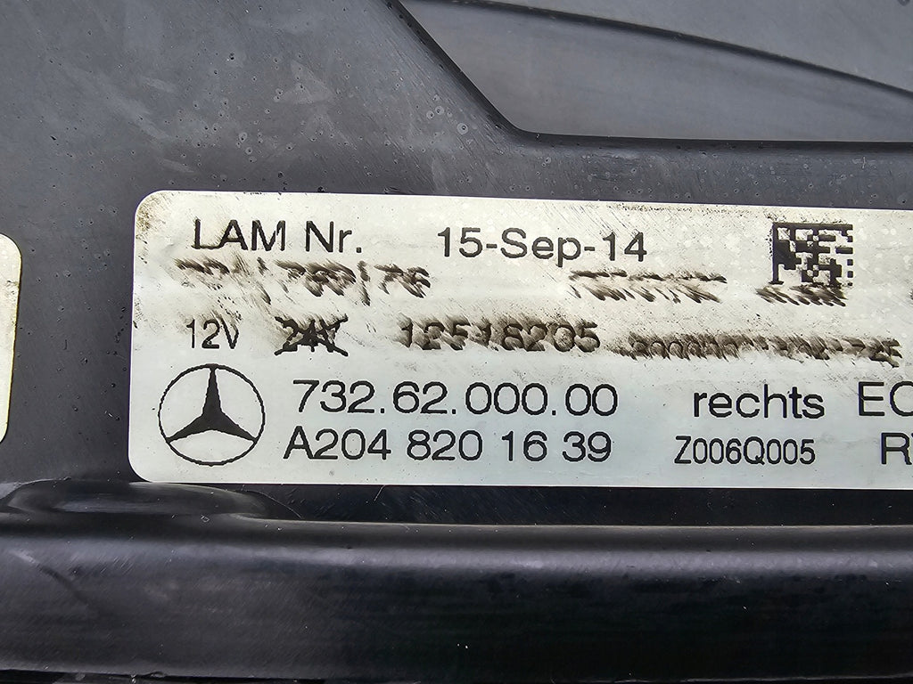 Frontscheinwerfer Mercedes-Benz W204 A2048201639 Xenon Rechts Headlight SCH5628308447bq