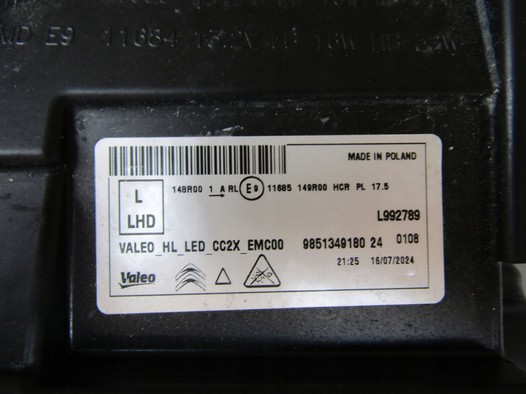 Frontscheinwerfer Citroën C3 Aircross 9851349180 LED Links Headlight SCH5997051554sm