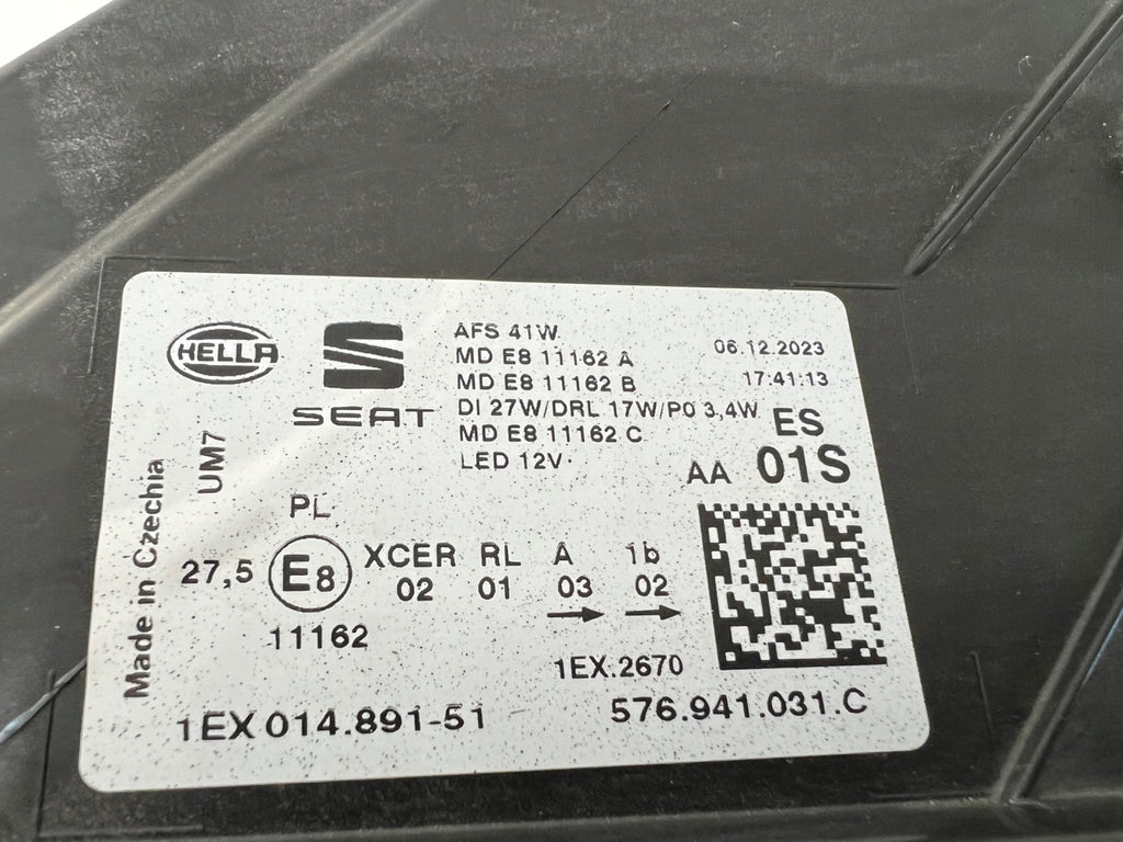 Frontscheinwerfer Seat Ateca 576941031 Links Scheinwerfer Headlight SCH1194153255us