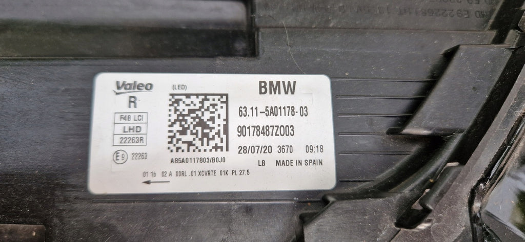 Frontscheinwerfer BMW X1 F48 5A01178 90178487 Full LED Rechts Headlight SCH6349842166mf