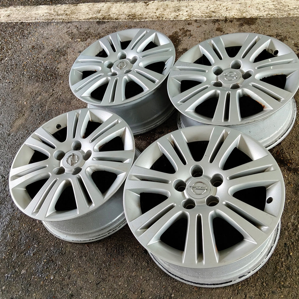 4x Alufelge 16 Zoll 6.5" 5x110 39ET Glanz Silber Opel Rim Wheel FEL1507553961ay