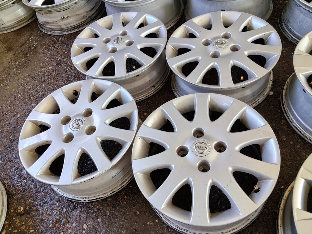 4x Alufelge 16 Zoll 6.0" 4x114.3 45ET Glanz Silber Nissan I Rim Wheel FEL7562741986ms