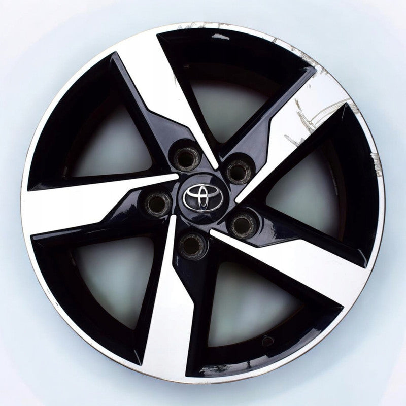 1x Alufelge 16 Zoll 6.5" 5x114.3 45ET Glanz Schwarz Toyota Corolla Avensis