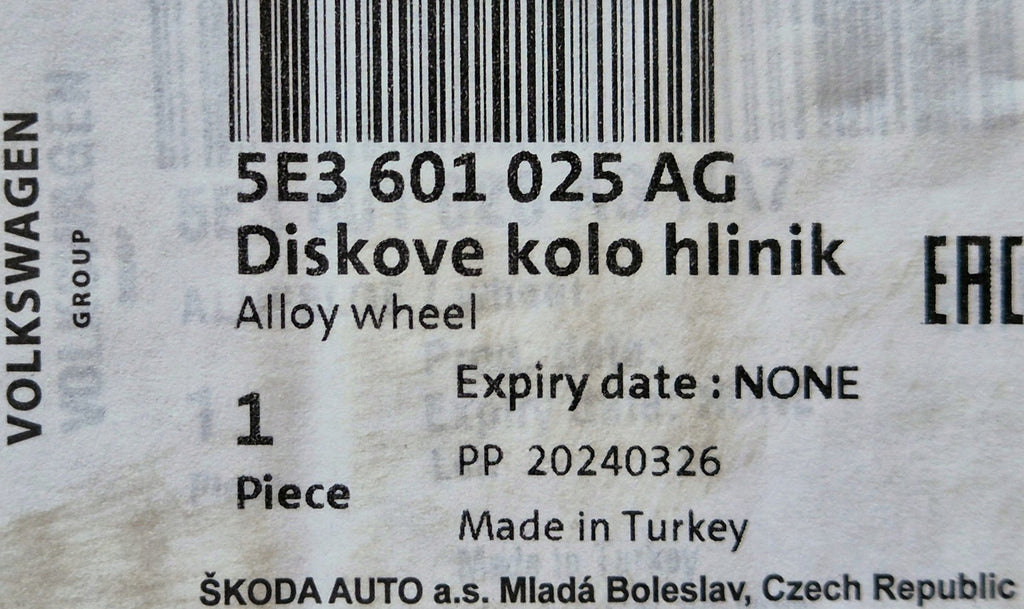 1x Alufelge 18 Zoll 7.5" 5x112 48ET 5E3601025AG Skoda Octavia Iv Rim Wheel