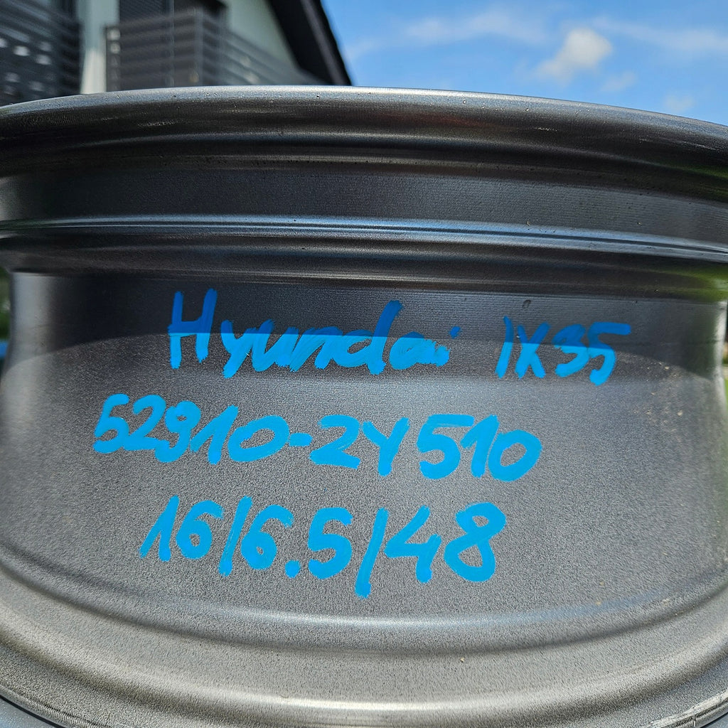 1x Alufelge 16 Zoll 6.5" 4x114.3 48ET Glanz Graphit 52910-2Y510 Hyundai Ix35