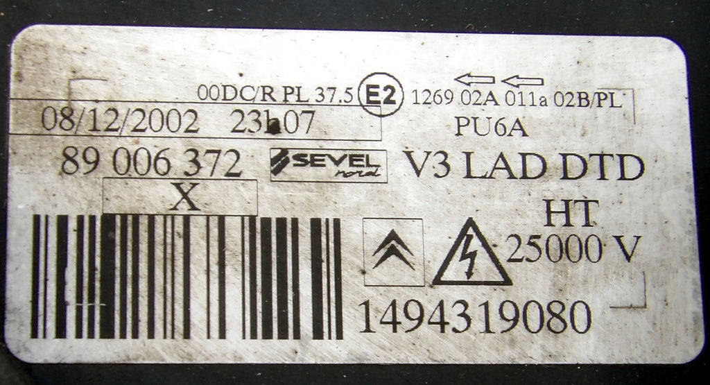 Frontscheinwerfer Citroën C8 89006372 Xenon Rechts Scheinwerfer Headlight