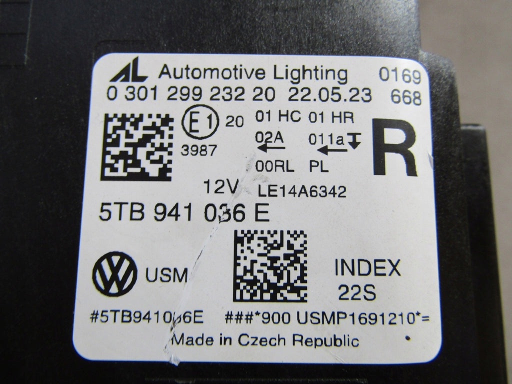 Frontscheinwerfer VW Touran 5TB941036E LED Rechts Scheinwerfer Headlight SCH7234821626ak