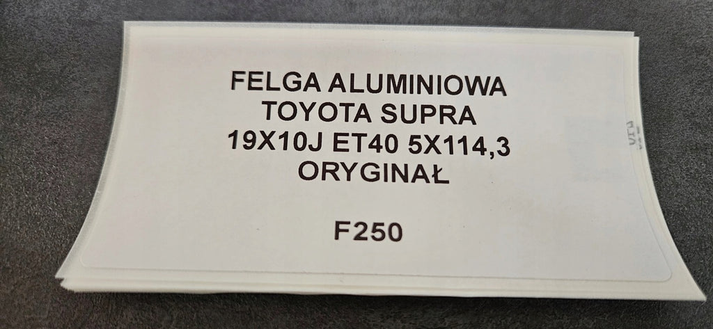 1x Alufelge 19 Zoll 10.0" 5x114.3 40ET Glanz Schwarz Toyota Supra Rim Wheel FEL9537677072wr