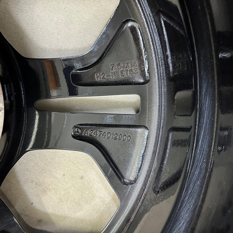1x Alufelge 18 Zoll 7.5" 5x112 53ET Glanz Schwarz A2474012900 Mercedes-Benz Gla FEL5834514550dj