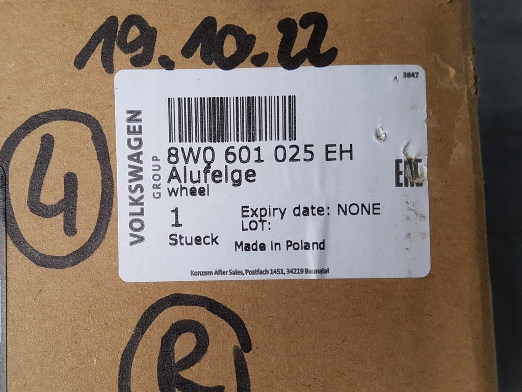 1x Alufelge 17 Zoll 7.5" 5x112 38ET Glanz Silber 8W0601025EH Audi A4 B9 FEL7354199605gz