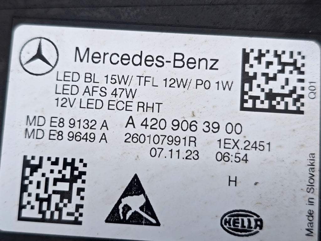 Frontscheinwerfer Mercedes-Benz Citan A4209063900 Rechts Scheinwerfer Headlight SCH3569981562iu