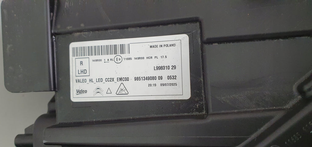 Frontscheinwerfer Citroën C3 I 9851349080 LED Rechts Scheinwerfer Headlight SCH4904627803wf