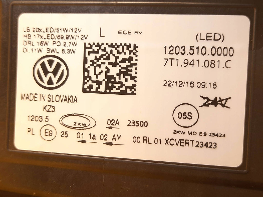 Frontscheinwerfer VW T7 7T1941081C LED Links Scheinwerfer Headlight