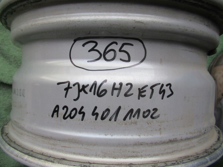 1x Alufelge 16 Zoll 7.0" 5x112 43ET Glanz Silber A2044011102 Mercedes-Benz W204 FEL4795413930rz