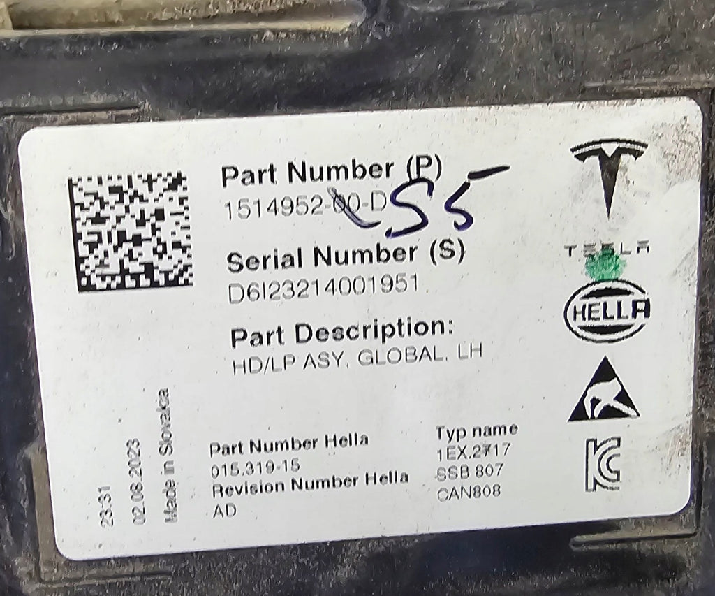 Frontscheinwerfer Tesla Model 3 1514952-00-D LED Links Scheinwerfer Headlight