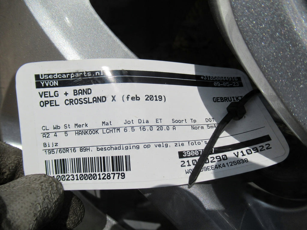 1x Alufelge 16 Zoll 6.5" 4x108 20ET Opel Crossland Rim Wheel