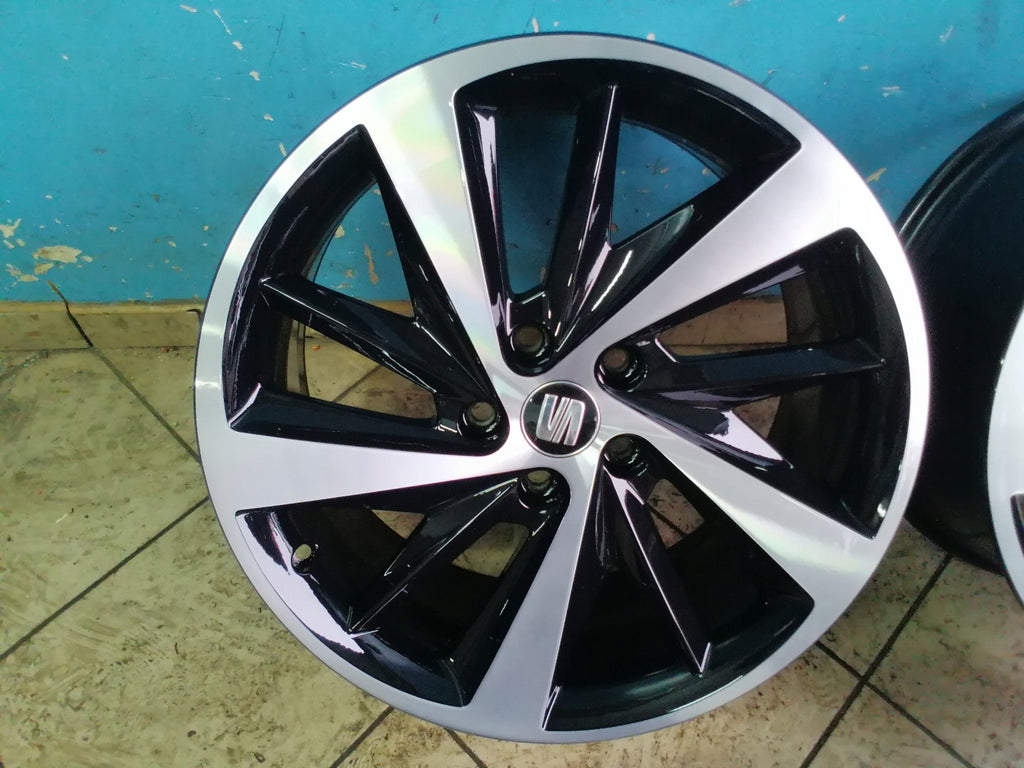 4x Alufelge 18 Zoll 7.5" 5x112 51ET Schwarz 5F0601025E Seat Leon Rim Wheel FEL1736386540jw