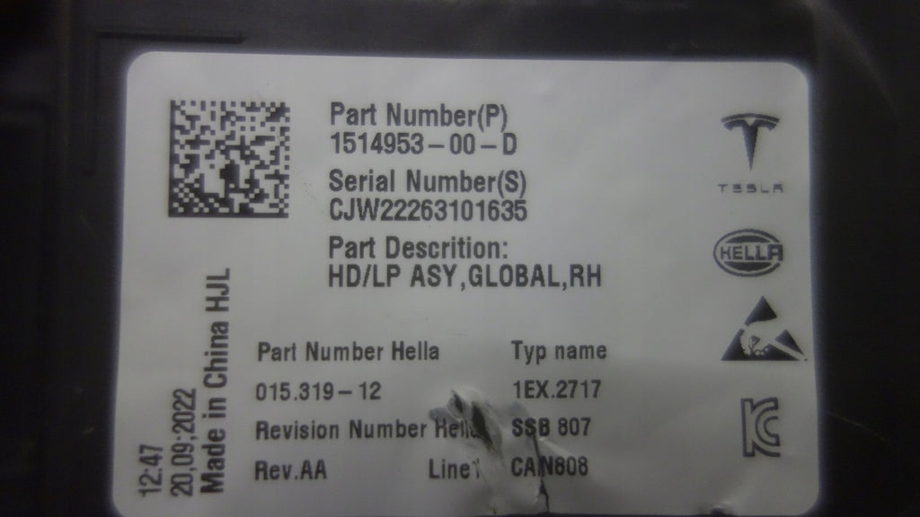 Frontscheinwerfer Tesla 3 1514953-00-D Full LED Ein Stück (Rechts oder Links) SCH7351519019ll