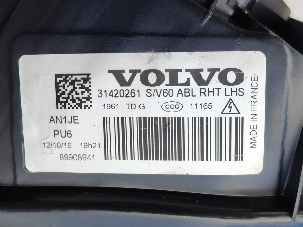 Frontscheinwerfer Volvo S60 V60 31420261 Bi-Xenon Links Scheinwerfer Headlight SCH6886572020pw